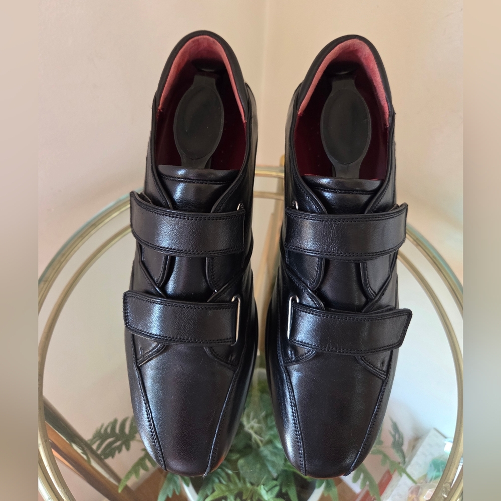 BALLY Adwell L-60 Leather Shoes Double Monk Strap Closure Black Size 8.5M EUC